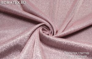 Швейная ткань Трикотаж Глиттер цвет розовый